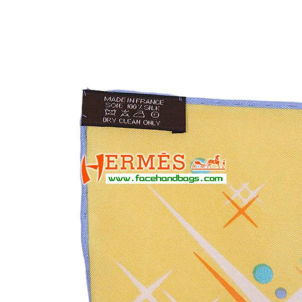Hermes 100% Silk Square Scarf Yellow HESISS 87 x 87